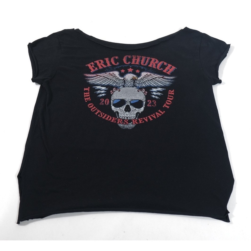 Eric Church Shirt Womens L Black Outsiders Revival Tour 2023 Graphic Tee Rock